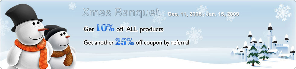 Christmas Banquet - Get 10% OFF for ALL products; Get another 25% OFF coupon by referral!