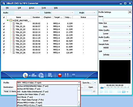 Xilisoft DVD to MP4 Converter