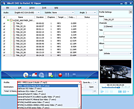 Xilisoft DVD to Pocket PC Ripper