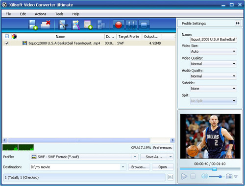 Convert MP4 to SWF, MP4 to SWF converter, video converter