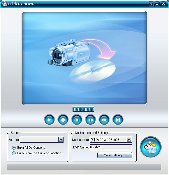 Screenshot of 1Click DV to DVD