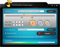 Convert video/audio to MP3 as Blackberry ringtone and transfer it to Blackberry.