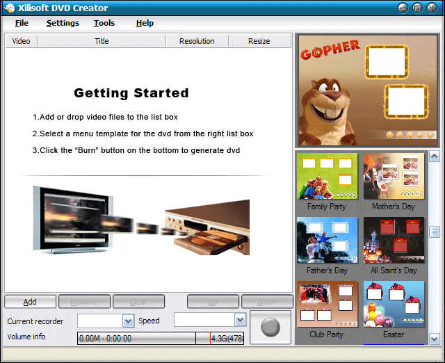 Screenshot of Xilisoft DVD Creator