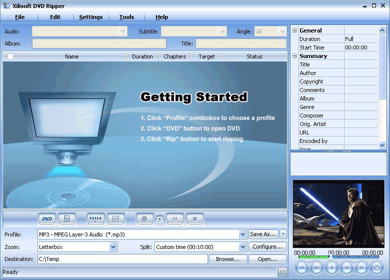 Screenshot of Xilisoft DVD Ripper 4.0.68.0209