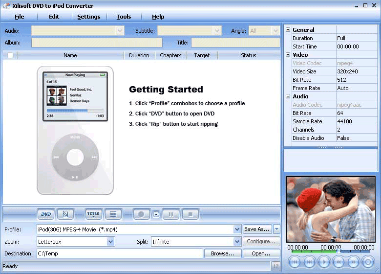 Screenshot of DVD iPod Converter