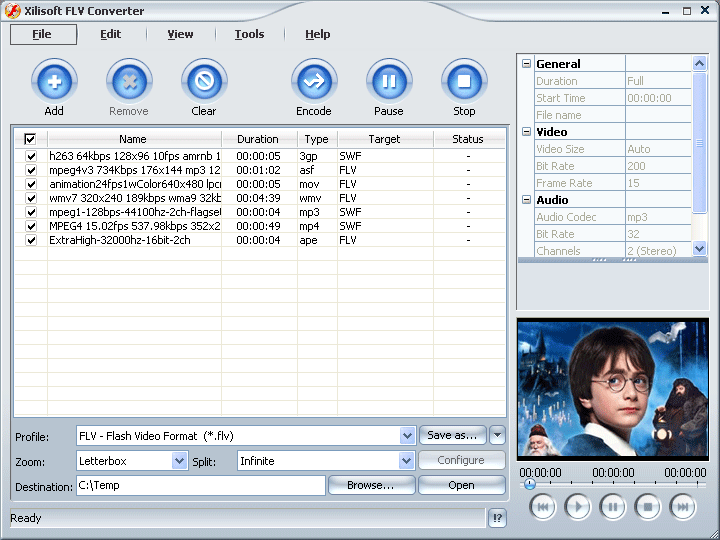 Screenshot of Xilisoft FLV Converter