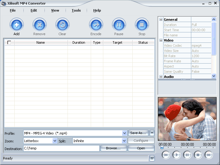 Screenshot of Xilisoft MP4 Converter