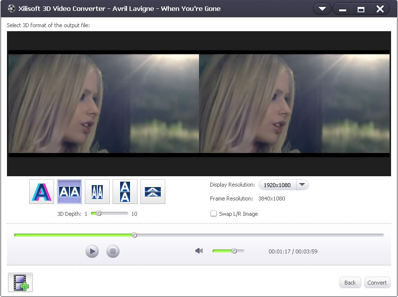 Xilisoft 3D Video Converter screenshot