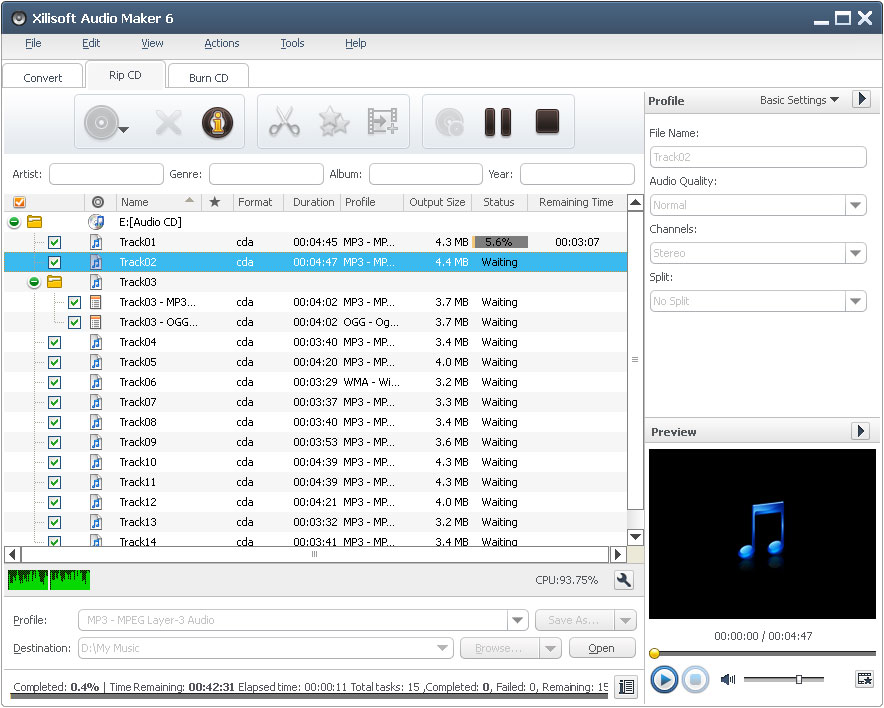 Xilisoft Audio Maker screenshot Xilisoft Audio Maker screenshot