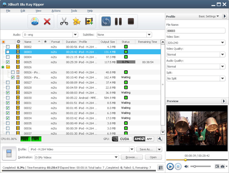 Xilisoft Blu-ray to DVD Suite screenshot