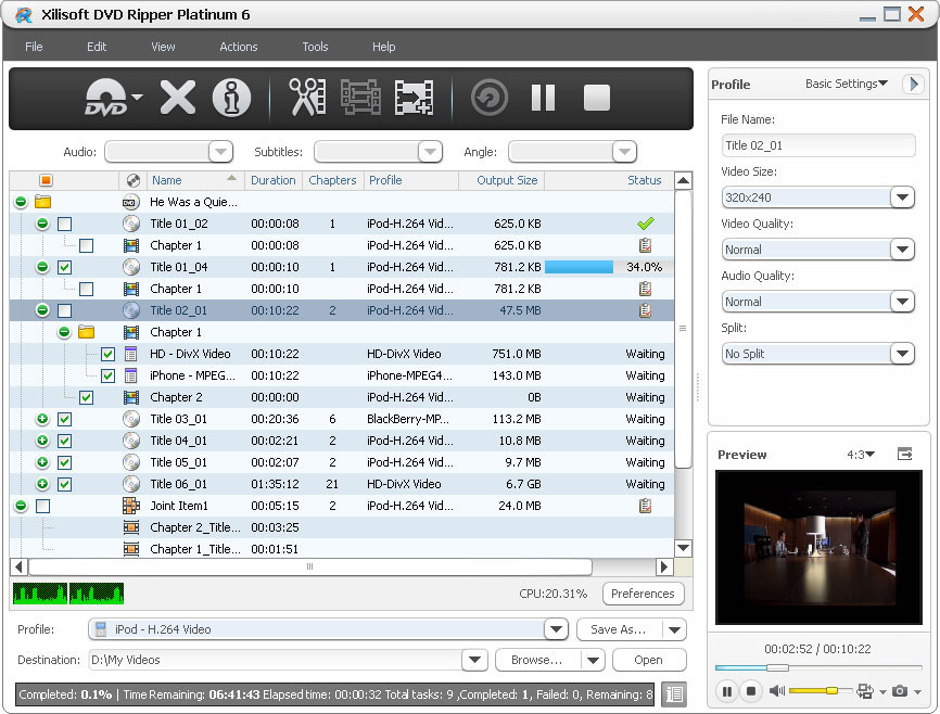 Xilisoft DVD Ripper Platinum screenshot Xilisoft DVD Ripper Platinum screenshot