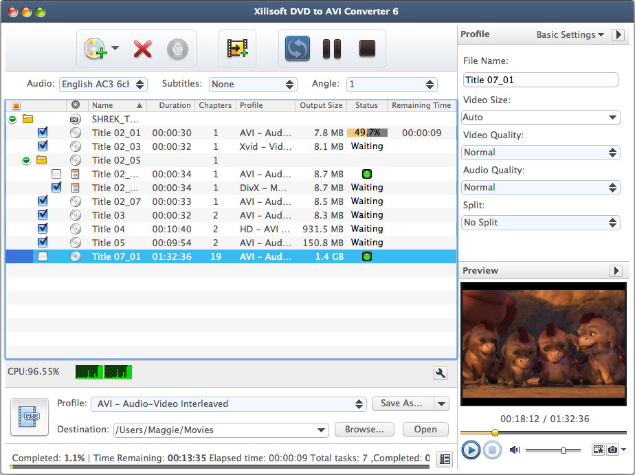 Xilisoft DVD to AVI Converter for Mac 6.5.5.0428 full