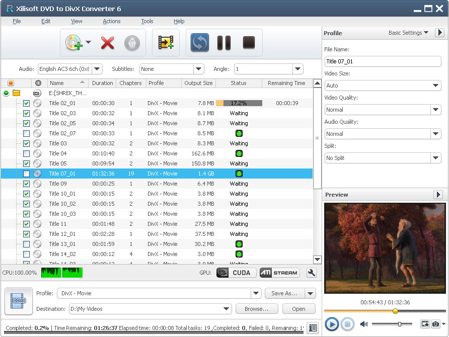 Xilisoft DVD to DivX Converter