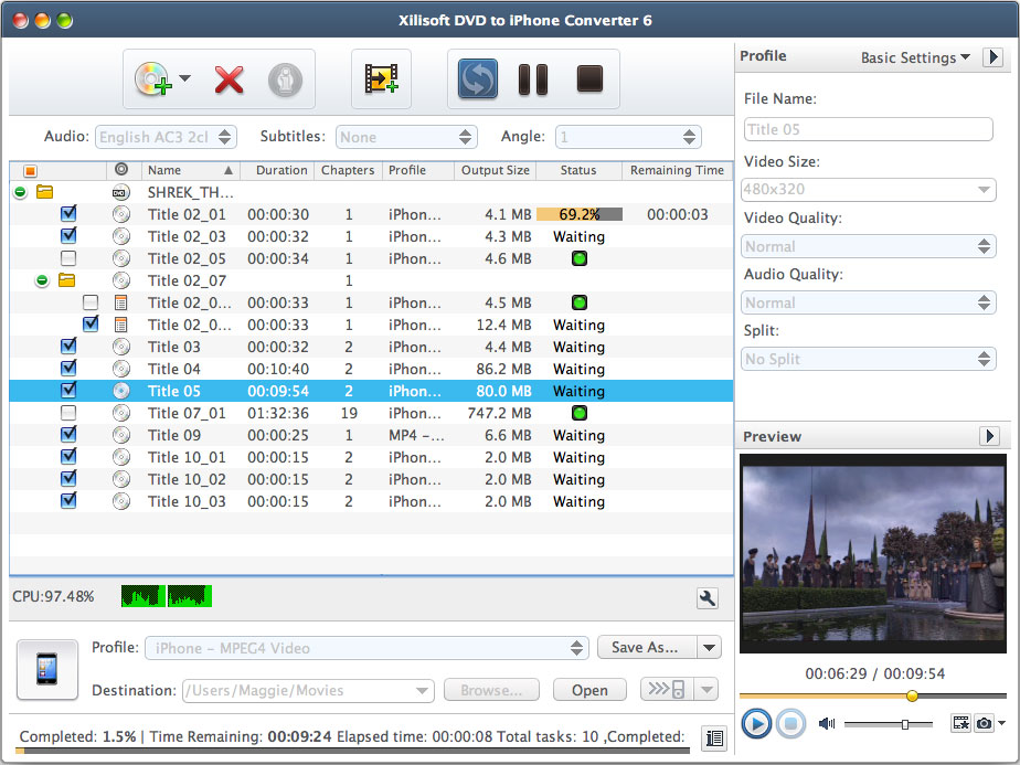 Xilisoft DVD to iPhone Converter for Mac 6.5.1.0322