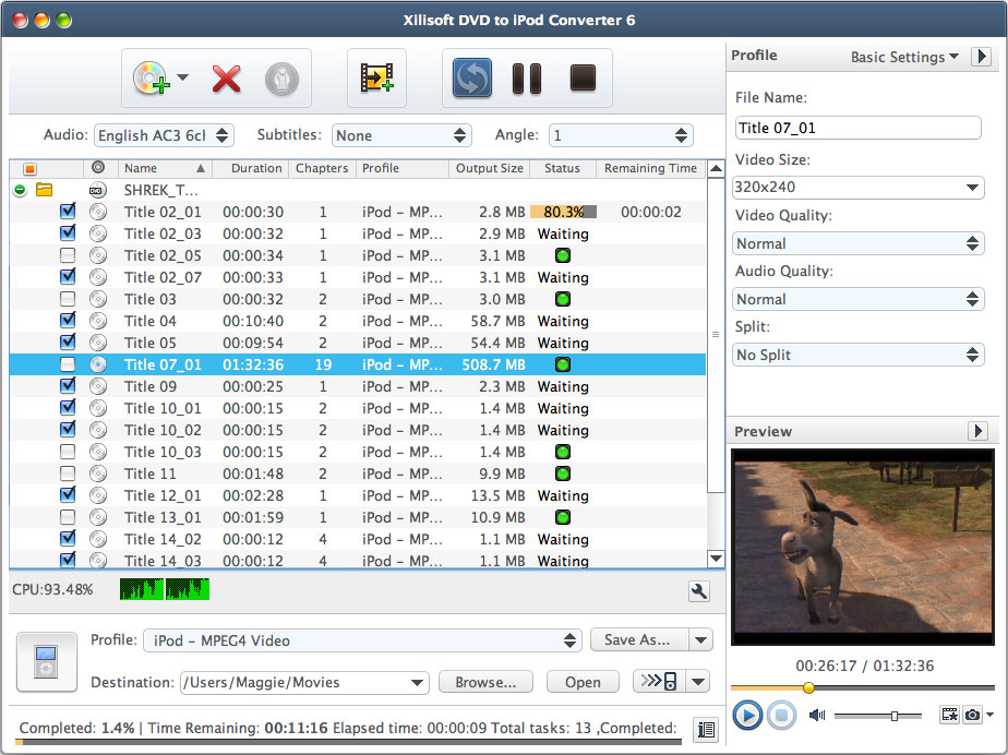 Xilisoft DVD to iPod Converter for Mac 6.5.1.0322 full