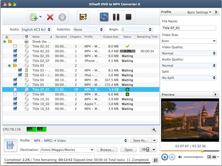 Xilisoft DVD to MP4 Converter for Mac