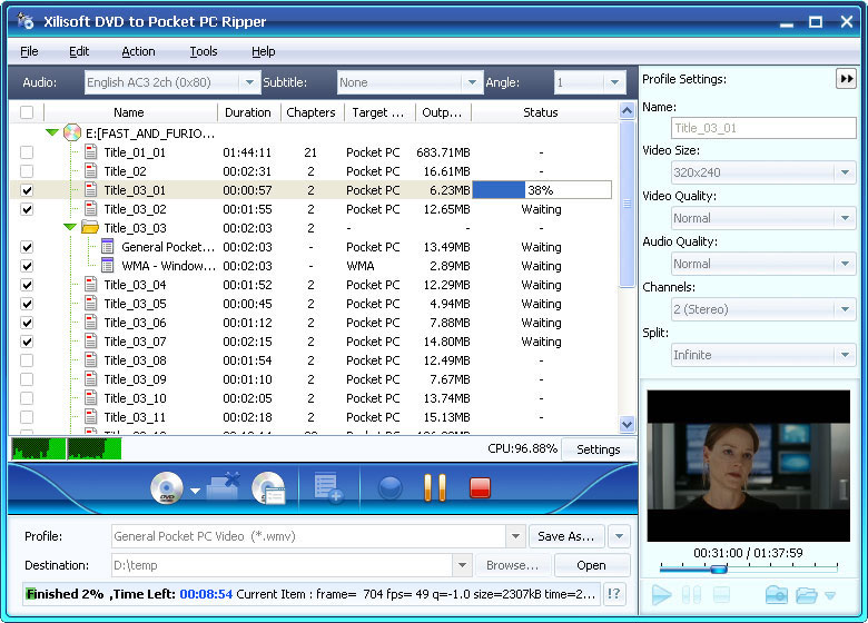 Xilisoft DVD to Pocket PC Ripper - Convert DVD to PPC