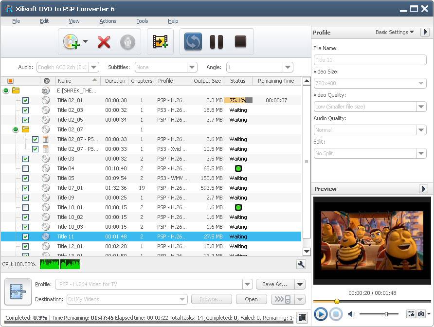 Windows 7 Xilisoft DVD to PSP Converter 6.5.1.0314 full