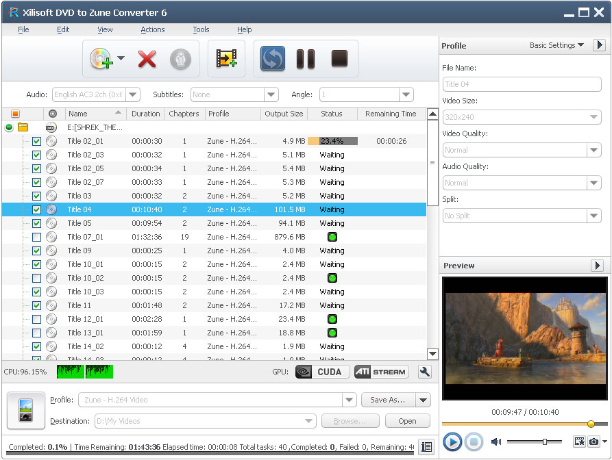 Xilisoft DVD to Zune Converter 6.5.1.0314 full
