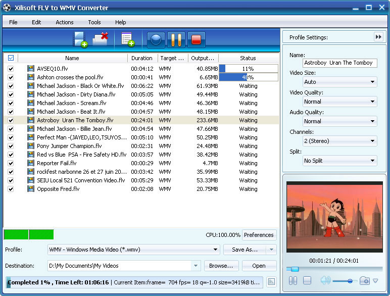 Xilisoft FLV to WMV Converter