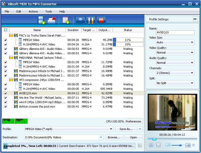 Xilisoft MOV to MP4 Converter