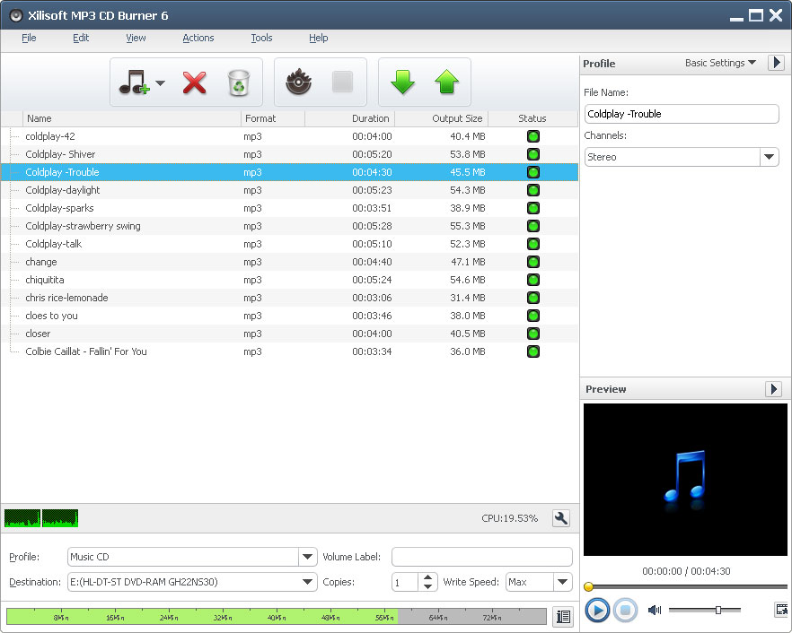 Windows 8 Xilisoft MP3 CD Burner full