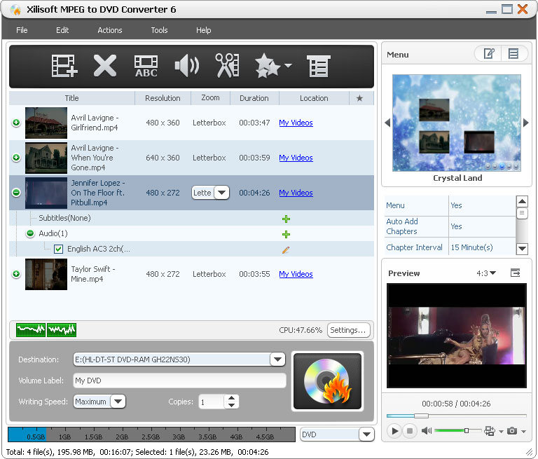 Xilisoft MPEG to DVD Converter
