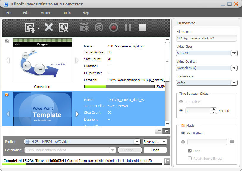 Xilisoft PowerPoint to MP4 Converter screenshot