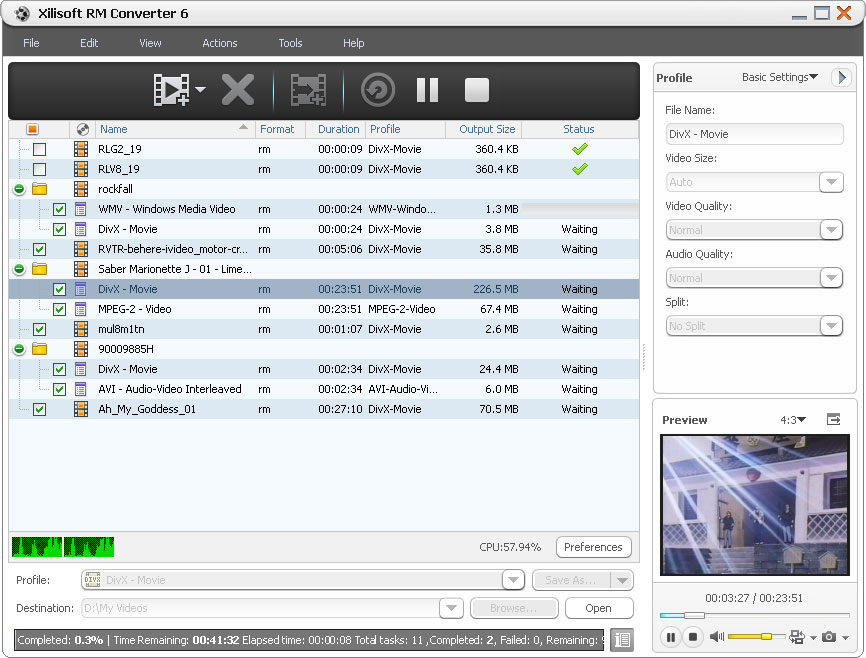 Xilisoft RM Converter screenshot Xilisoft RM Converter screenshot