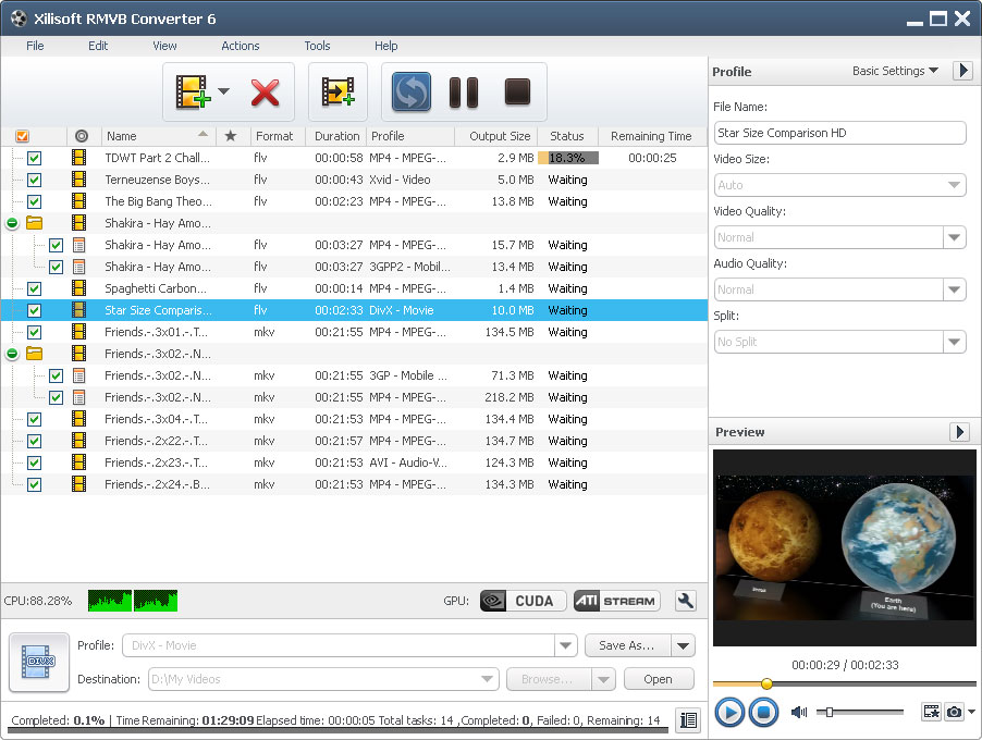 Xilisoft RMVB Converter screenshot