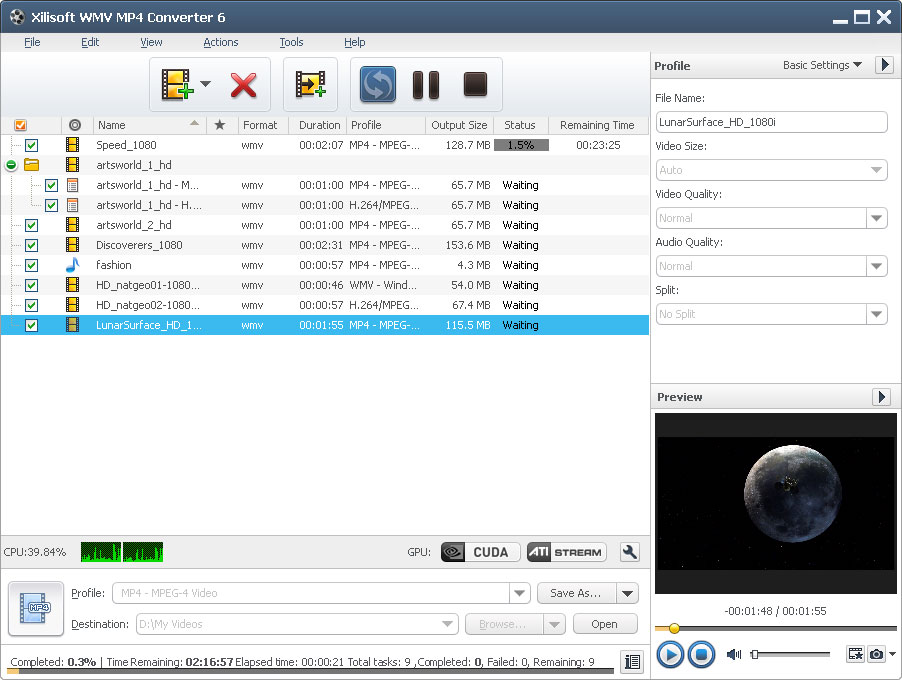 Xilisoft WMV MP4 Converter screenshot