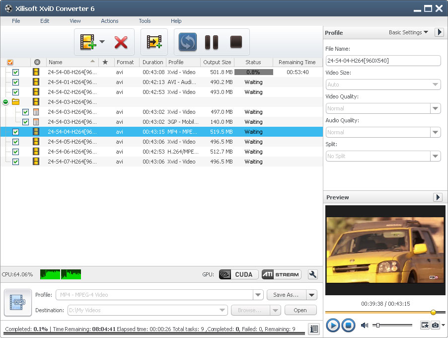 Xilisoft XviD Converter screenshot