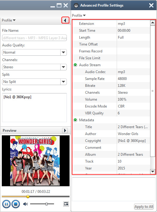Convert M4A to MP3