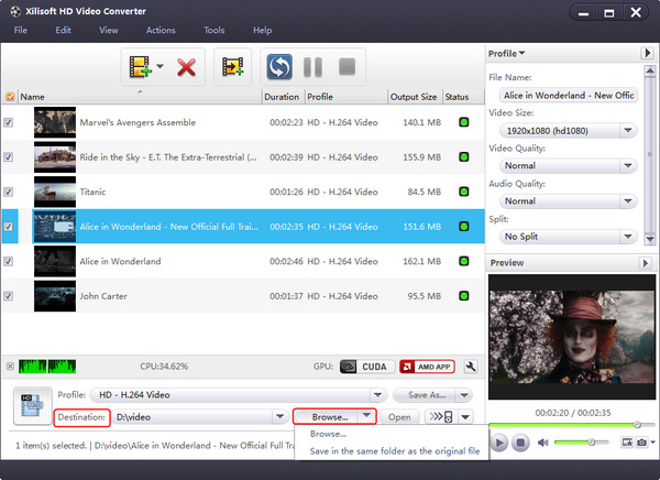 Convert AVCHD video to SD, HD video converter