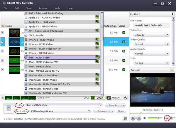Convert mkv video