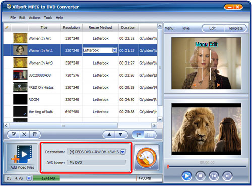 mpeg in dvd