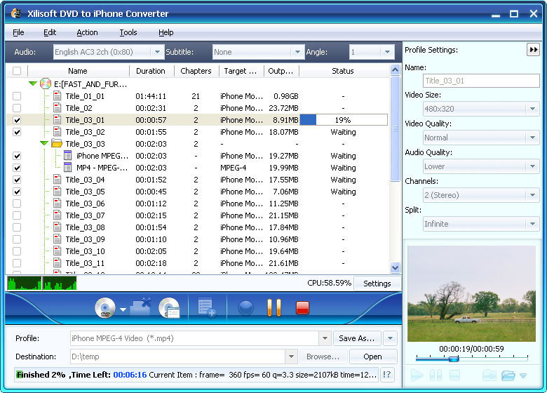 Xilisoft DVD to iPhone Converter
